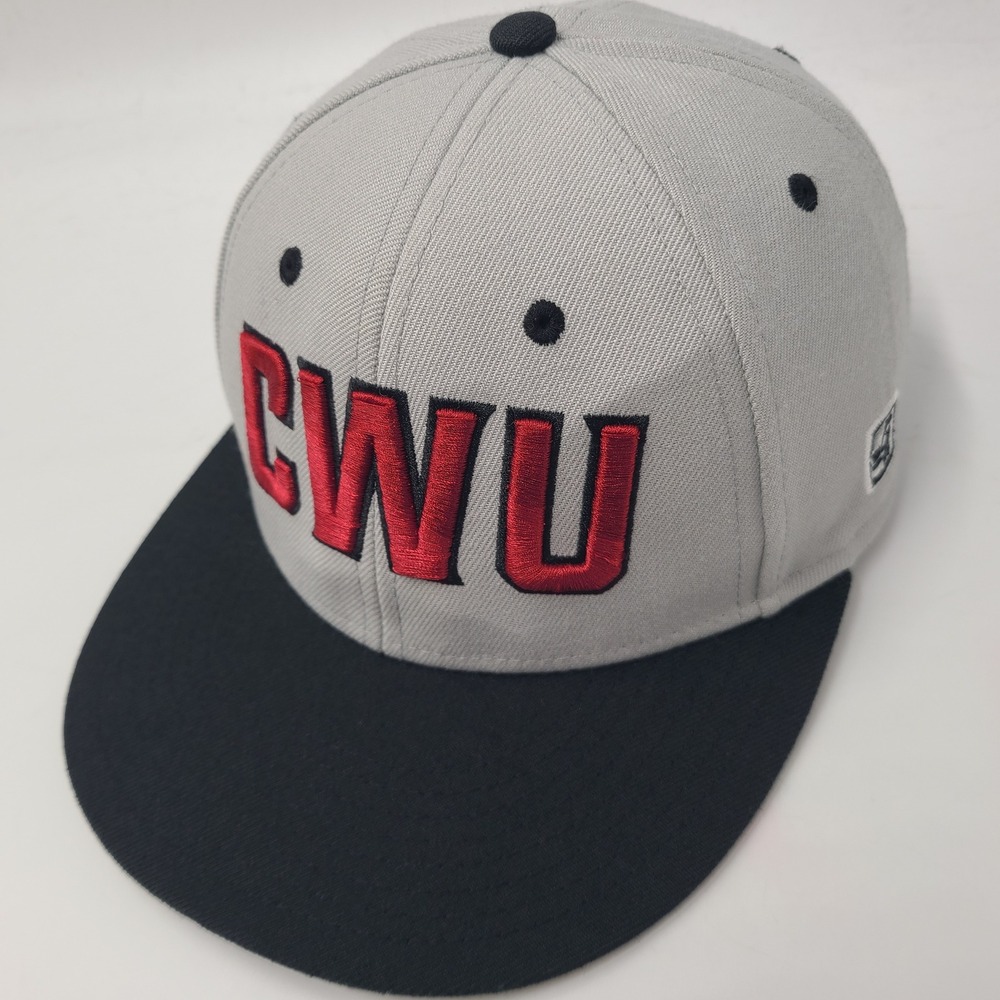 Central Washington Wildcats Hat Fitted 7 The Game Gray Black NCAA CWU Wool Blend